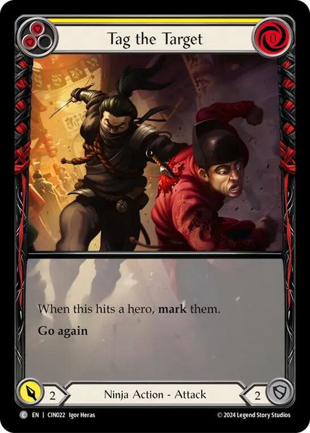 Tag the Target (Yellow) (Extended Art) - Blitz Deck: The Hunted - Cindra Flesh and Blood trading card