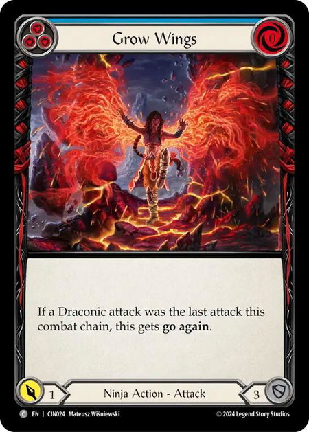 Grow Wings (Blue) - Blitz Deck: The Hunted - Cindra Flesh and Blood trading card