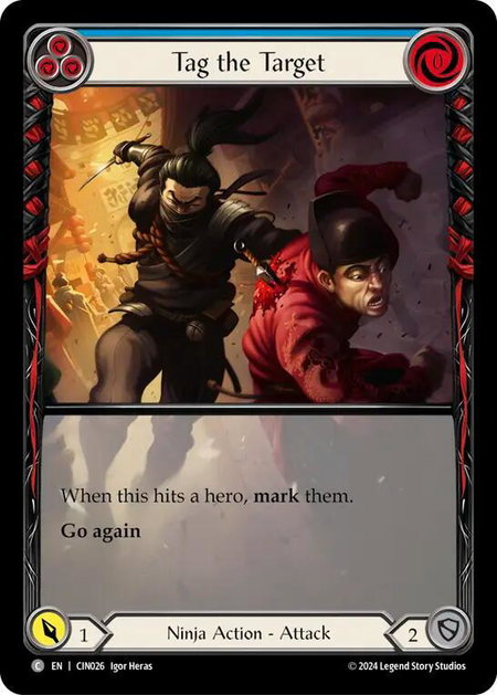 Tag the Target (Blue) (Extended Art) - Blitz Deck: The Hunted - Cindra Flesh and Blood trading card