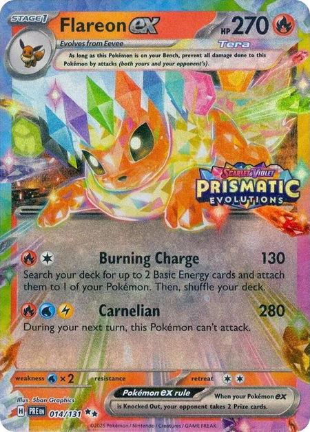 Flareon ex - 014/131 (Prismatic Evolutions Stamp) - Miscellaneous Cards & Products Pokémon trading card