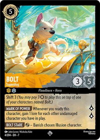 Bolt - Superdog - Archazia's Island (7) #4/204 - Super Rare Disney Lorcana Trading Card