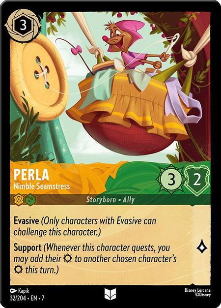 Perla - Nimble Seamstress - Archazia's Island Disney Lorcana trading card