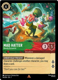 Mad Hatter - Unruly Eccentric - Archazia's Island (7) #94/204 - Rare Disney Lorcana Trading Card