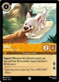 Bolt - Dependable Friend - Archazia's Island (7) #18/204 - Common Disney Lorcana Trading Card