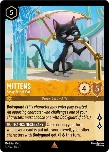 Mittens - Sassy Street Cat - Archazia's Island Disney Lorcana trading card
