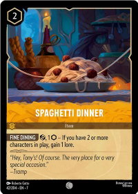 Spaghetti Dinner - Archazia's Island (7) #42/204 - Common Disney Lorcana Trading Card