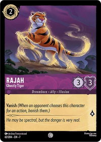 Rajah - Ghostly Tiger - Archazia's Island (7) #62/204 - Common Disney Lorcana Trading Card