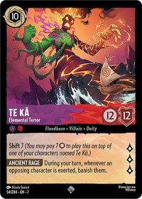 Te Ka - Elemental Terror - Archazia's Island (7) #54/204 - Super Rare Disney Lorcana Trading Card