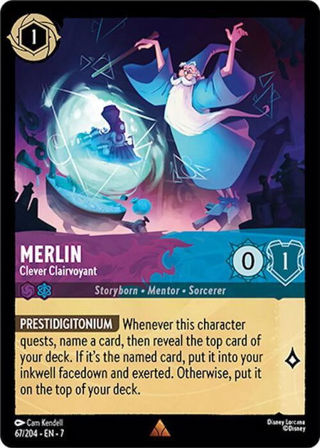 Merlin - Clever Clairvoyant - Archazia's Island Disney Lorcana trading card