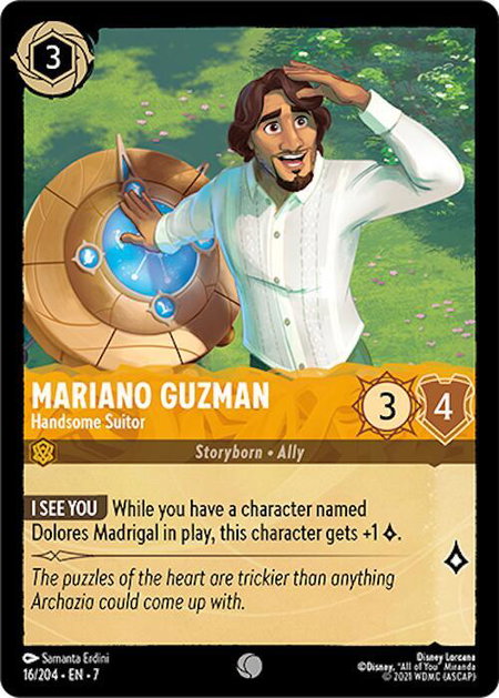 Mariano Guzman - Handsome Suitor - Archazia's Island Disney Lorcana trading card
