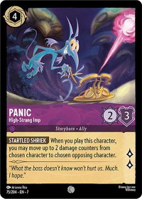 Panic - High-Strung Imp - Archazia's Island (7) #75/204 - Common Disney Lorcana Trading Card
