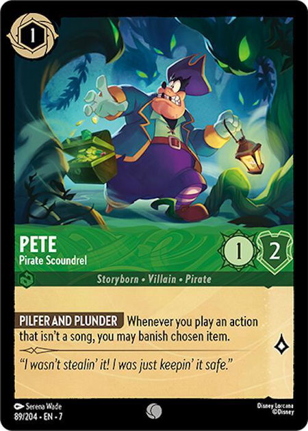 Pete - Pirate Scoundrel - Archazia's Island Disney Lorcana trading card