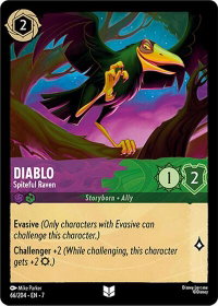Diablo - Spiteful Raven - Archazia's Island (7) #66/204 - Uncommon Disney Lorcana Trading Card