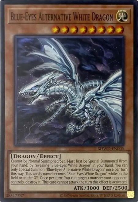 Blue-Eyes Alternative White Dragon (Unlimited Misprint) - Structure Deck: Blue-Eyes White Destiny YuGiOh trading card