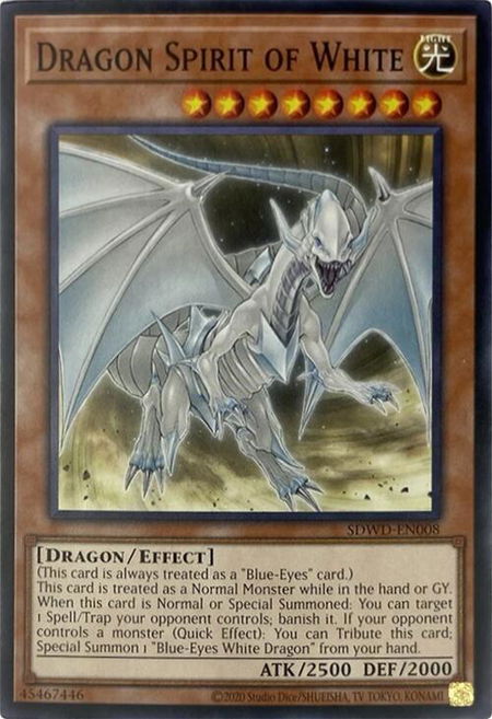 Dragon Spirit of White (Unlimited Misprint) - Structure Deck: Blue-Eyes White Destiny YuGiOh trading card