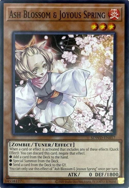 Ash Blossom & Joyous Spring (Unlimited Misprint) - Structure Deck: Blue-Eyes White Destiny YuGiOh trading card