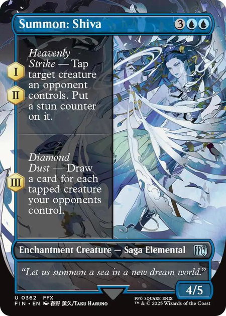 Summon: Shiva (Borderless) - FINAL FANTASY Magic: The Gathering trading card