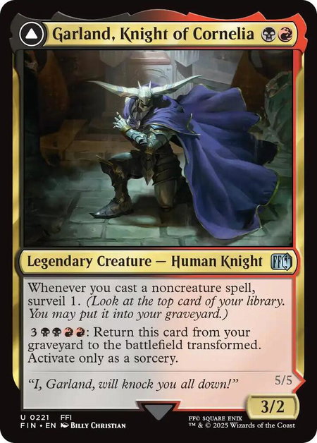Garland, Knight of Cornelia - FINAL FANTASY Magic: The Gathering trading card