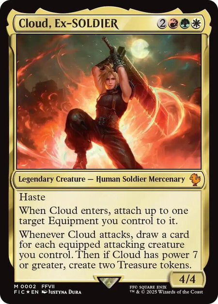 Cloud, Ex-SOLDIER - Commander: FINAL FANTASY Magic: The Gathering trading card