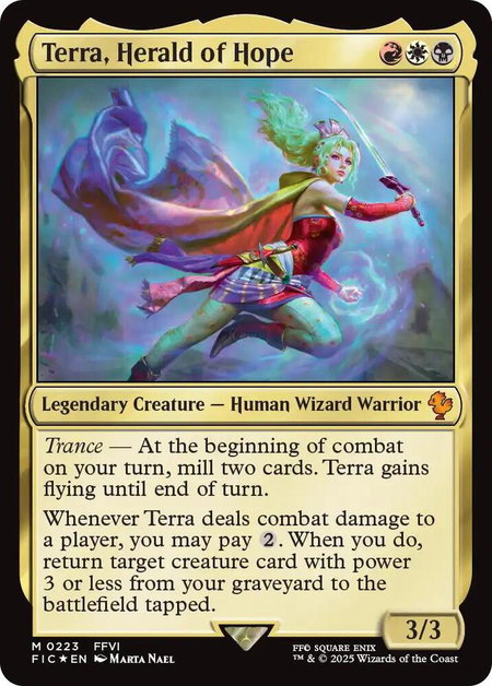 Terra, Herald of Hope (Surge Foil) - Commander: FINAL FANTASY Magic: The Gathering trading card