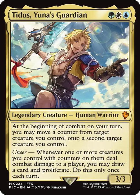 Tidus, Yuna's Guardian (Surge Foil) - Commander: FINAL FANTASY Magic: The Gathering trading card
