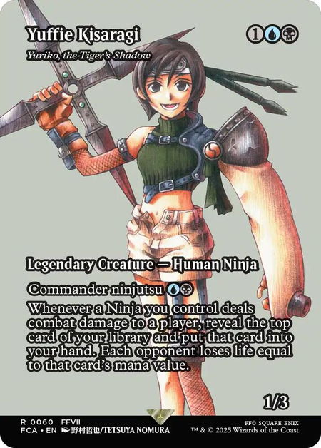 Yuffie Kisaragi - Yuriko, the Tiger's Shadow (Showcase) trading card from FINAL FANTASY: Through the Ages Yuffie Kisaragi - Yuriko, the Tiger's Shadow (Showcase) - FINAL FANTASY: Through the Ages Magic: The Gathering trading card