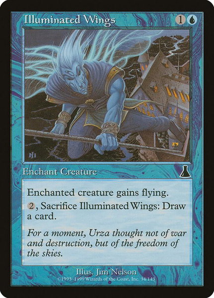 Illuminated Wings trading card from Urza's Destiny Illuminated Wings - Urza's Destiny Magic: The Gathering trading card