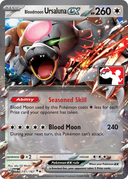 Bloodmoon Ursaluna ex - Prize Pack Series Cards Pokémon trading card