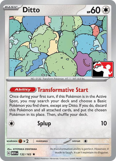Ditto - 132/165 - Prize Pack Series Cards Pokémon trading card