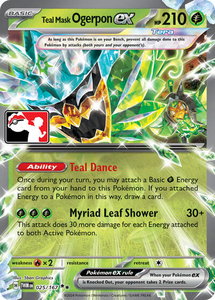 Teal Mask Ogerpon ex - 025/167 - Prize Pack Series Cards #025/167 - Double Rare Pokémon Trading Card