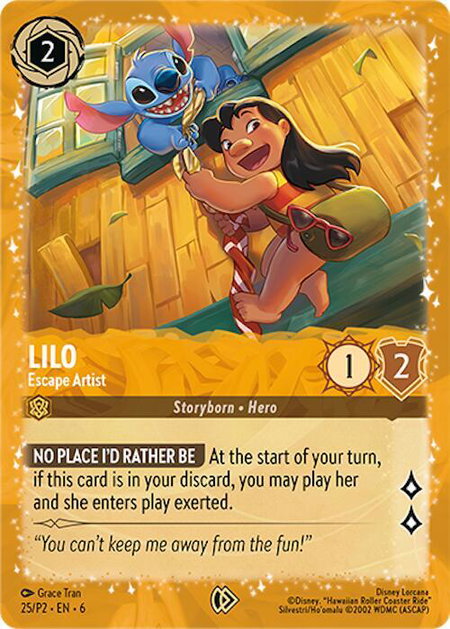 Lilo - Escape Artist - Disney Lorcana Promo Cards Disney Lorcana trading card