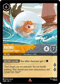 Rhino - Motivational Speaker - Archazia's Island (7) #1/204 - Rare Disney Lorcana Trading Card