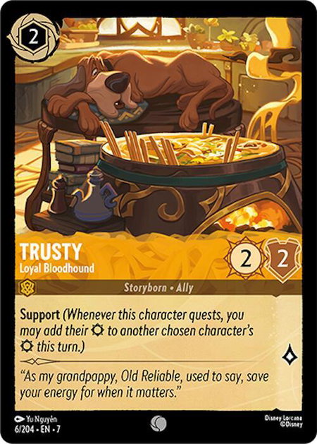 Trusty - Loyal Bloodhound - Archazia's Island Disney Lorcana trading card