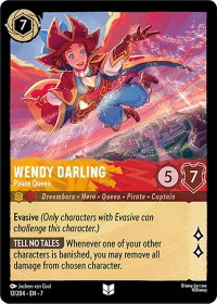 Wendy Darling - Pirate Queen - Archazia's Island (7) #12/204 - Uncommon Disney Lorcana Trading Card