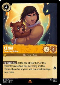Kenai - Protective Brother - Archazia's Island (7) #30/204 - Rare Disney Lorcana Trading Card
