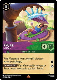 Kronk - Laid Back - Archazia's Island (7) #63/204 - Rare Disney Lorcana Trading Card