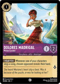 Dolores Madrigal - Within Earshot - Archazia's Island (7) #78/204 - Common Disney Lorcana Trading Card