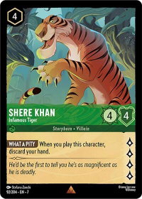 Shere Khan - Infamous Tiger - Archazia's Island (7) #92/204 - Rare Disney Lorcana Trading Card