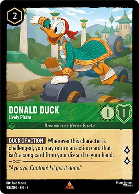 Donald Duck - Lively Pirate - Archazia's Island Disney Lorcana trading card