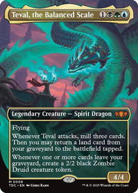 Teval, the Balanced Scale (Borderless) - Commander: Tarkir: Dragonstorm (TDC) #8 - Mythic Rare Magic: The Gathering Trading Card