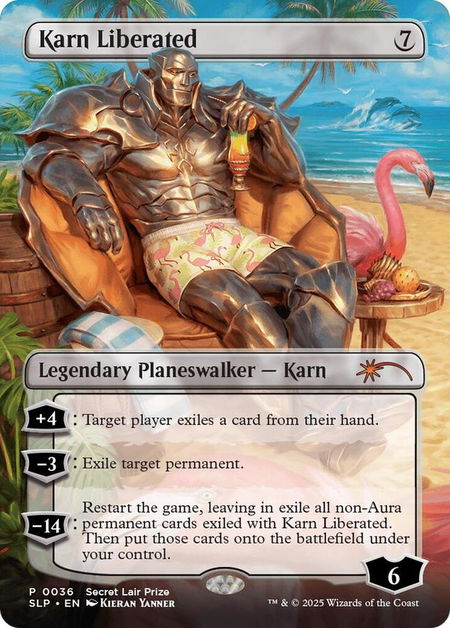 Karn Liberated trading card from Secret Lair Showdown Karn Liberated - Secret Lair Showdown Magic: The Gathering trading card