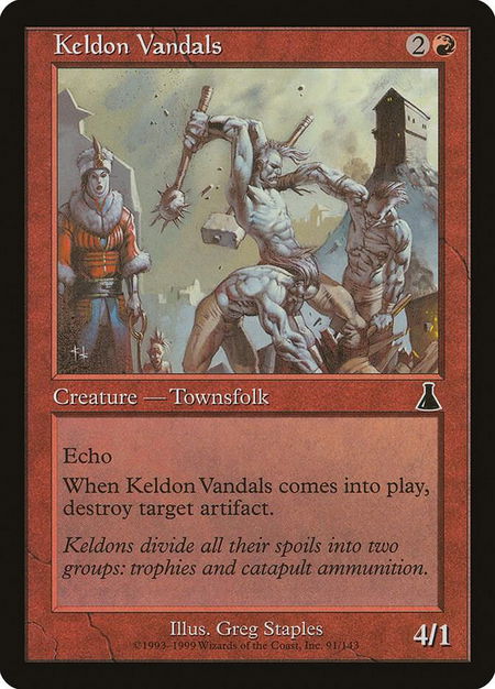 Keldon Vandals - Urza's Destiny Magic: The Gathering trading card