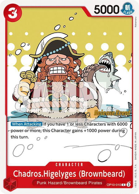 Chadros.Higelyges (Brownbeard) - Royal Blood Release Event Cards One Piece trading card