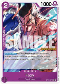 Foxy - Royal Blood Release Event Cards (OP10 RE) #OP10-075 - Uncommon One Piece Trading Card