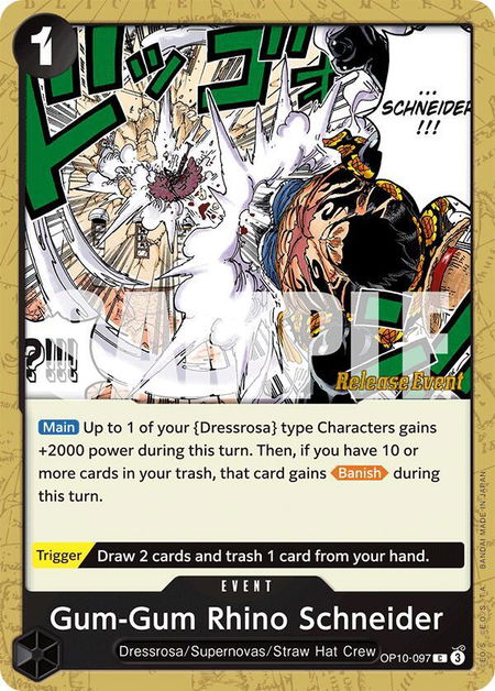 Gum-Gum Rhino Schneider - Royal Blood Release Event Cards One Piece trading card