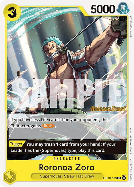 Roronoa Zoro (113) - Royal Blood Release Event Cards One Piece trading card