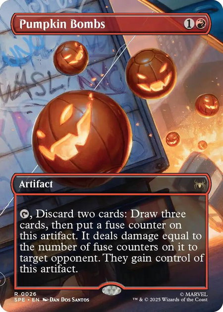 Pumpkin Bombs (Borderless) - Marvel's Spider-Man: Eternal-Legal Magic: The Gathering trading card
