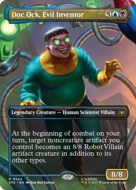 Doc Ock, Evil Inventor (Borderless) - Marvel's Spider-Man: Eternal-Legal Magic: The Gathering trading card