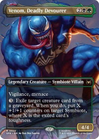 Venom, Deadly Devourer (Borderless) - Marvel's Spider-Man: Eternal-Legal (SPE) #22 - Rare Magic: The Gathering Trading Card