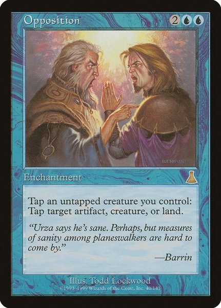 Opposition trading card from Urza's Destiny Opposition - Urza's Destiny Magic: The Gathering trading card